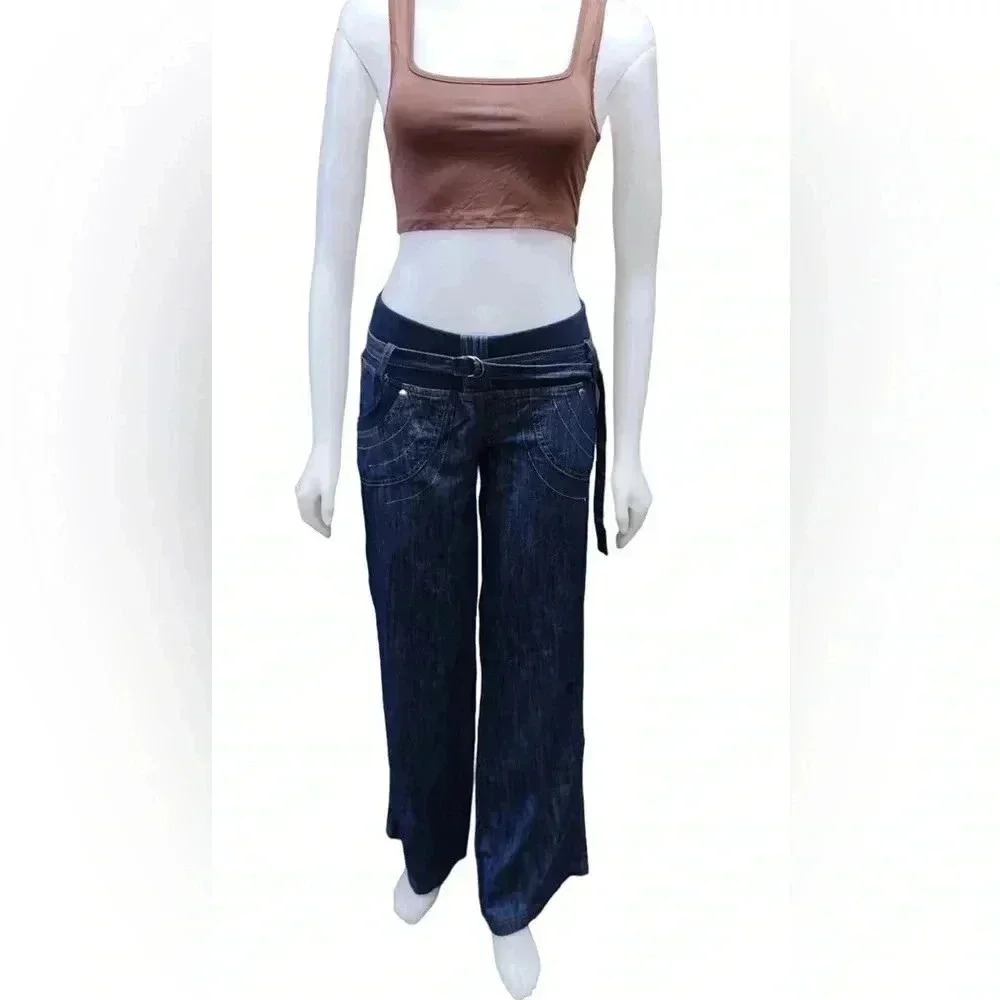 Cashcara Wide Straight  Leg Cotton Blend Pants Size 12